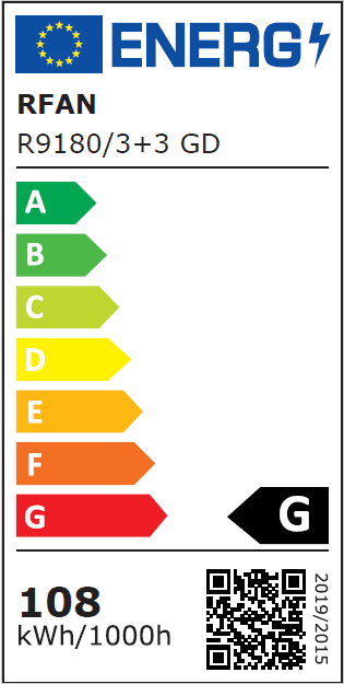 Lustra LED RFAN, Model R9180/3+3, Cu Telecomanda, 3 Tipuri De Lumina, Intensitate Reglabila, 108W, Auriu