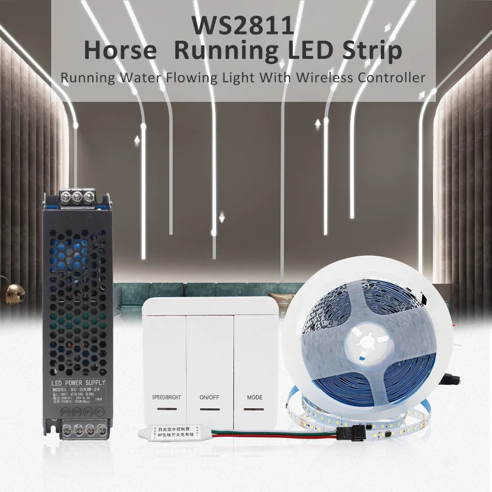 KIT Banda LED Digitala RFAN, Lumina Verde, 10m, 12W/M, 24V, Transformator 200W, Controler