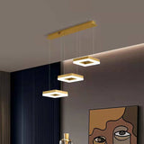 Lustra LED Tip Pendul RFAN, Model F204-3, cu Telecomanda, 3 Tipuri de Lumina, Inaltime Reglabila, 96W, Auriu