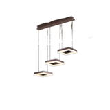 Lustra LED Tip Pendul RFAN, Model F205-3, cu Telecomanda, 3 Tipuri de Lumina, Inaltime Reglabila, 96W, Maro