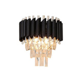 Aplica RFAN, Model S89001/2, Textura Cristal, Metal, 2 x E14, Negru/Auriu