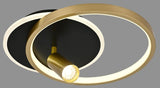 Lustra LED RFAN, Model R9055/R1, Cu Telecomanda, 3 Tipuri De Lumina, Intensitate Reglabila, 76W, Negru/Auriu