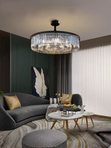 Candelabru RFAN, Model H98134/600, Textura Cristal, Metal, 10 X E14, Negru