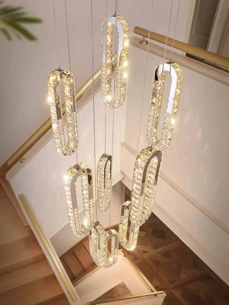 Candelabru LED RFAN, Model R9106/9, Textura Cristal, Metal, 211W, Auriu