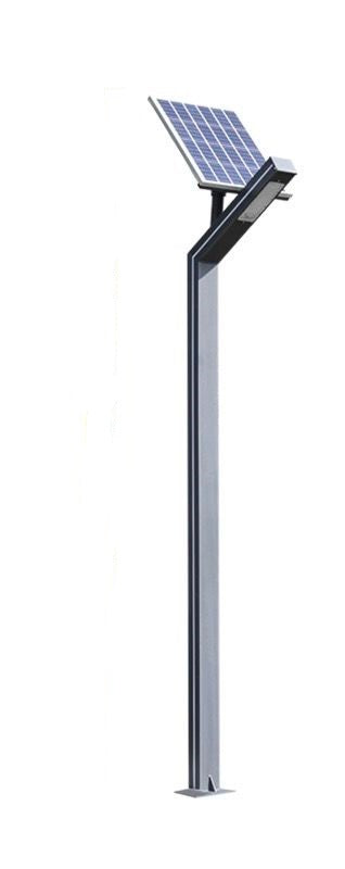 Stalp LED Iluminat Stradal, cu Panou Solar, Lumina Rece, 30W, 3m, Gri