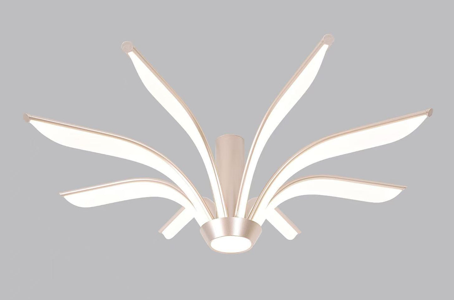 Lustra LED RFAN, Model G33-8X, cu Telecomanda, 3 Tipuri de Lumina, Intensitate Reglabila, 96W, Auriu