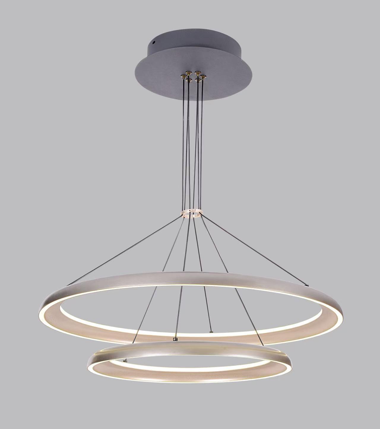 Pendul RFAN, Model D08/60+40, Cu Telecomanda, 3 Tipuri De Lumina, Inaltime Reglabila, 232W, Gri