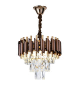 Candelabru RFAN, Model S89001/300, Textura Cristal, Metal, 3 X E27, Maro/Auriu
