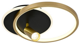 Lustra LED RFAN, Model R9055/R1, Cu Telecomanda, 3 Tipuri De Lumina, Intensitate Reglabila, 76W, Negru/Auriu