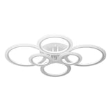 Lustra LED RFAN, Model R9021/4+2, cu Telecomanda, 3 Tipuri de Lumina, Intensitate Reglabila, 81W, Alb