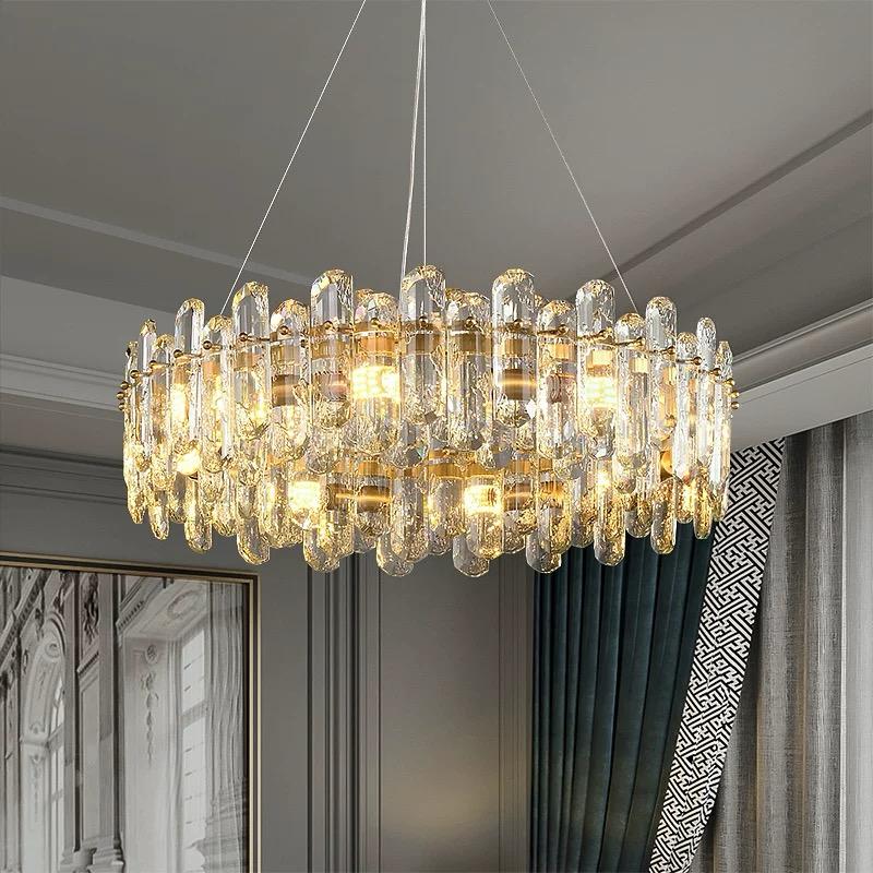 Candelabru RFAN, Model 5709/400, Textura Cristal, Metal, 5 X E14, Auriu