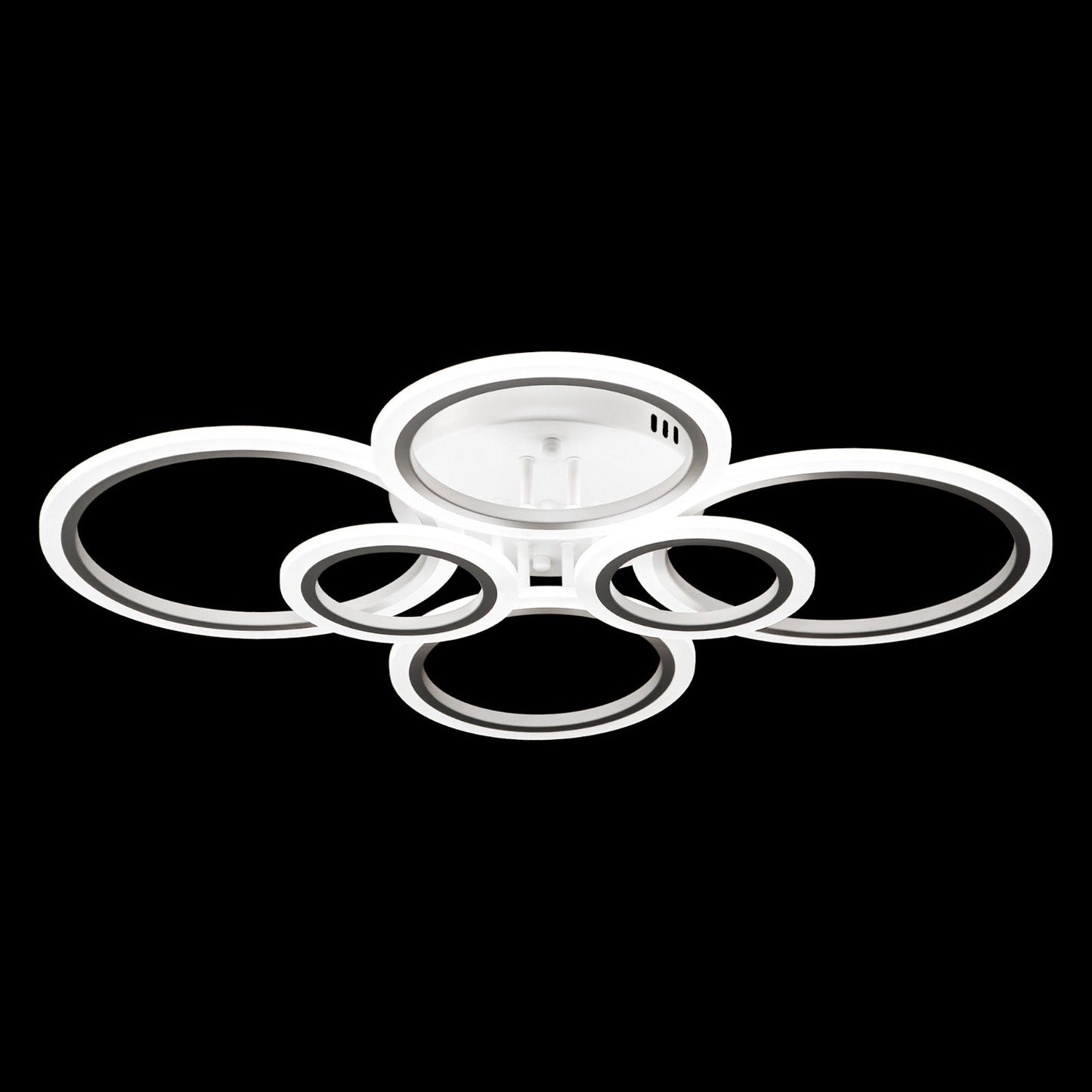 Lustra LED RFAN, Model R9021/4+2, cu Telecomanda, 3 Tipuri de Lumina, Intensitate Reglabila, 81W, Alb