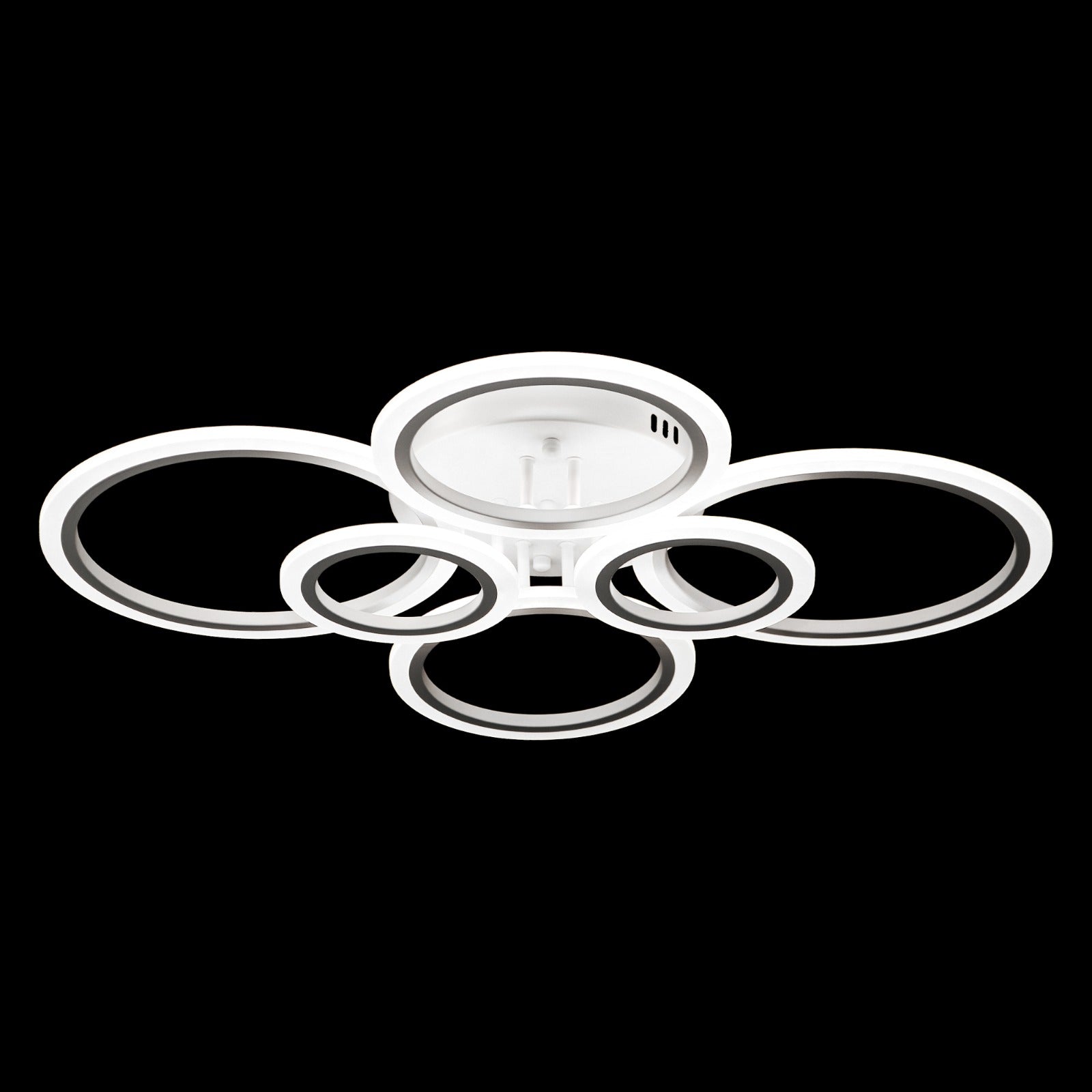 Lustra LED RFAN, Model R9021/4+2, cu Telecomanda, 3 Tipuri de Lumina, Intensitate Reglabila, 81W, Alb