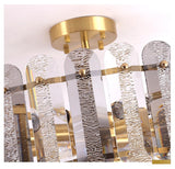 Candelabru RFAN, Model H98059/400, Textura Cristal, Metal, 5 X E27, Auriu