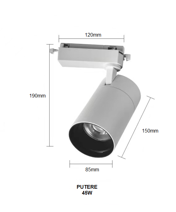 Proiector LED RFAN, Model B54 WH, 45W, 4000K Lumina Neutra, Directionabil Pe Sina Monofazata, Alb