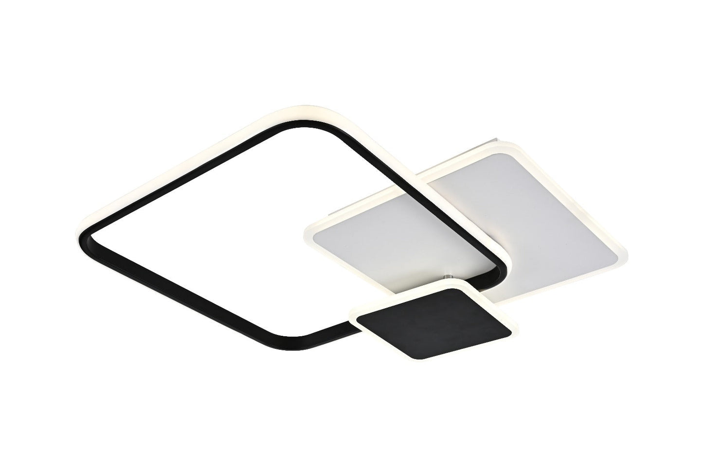 Lustra LED RFAN, Model R9177/3AT, cu Telecomanda, 3 Tipuri de Lumina, Intensitate Reglabila, 65W, Alb/Negru