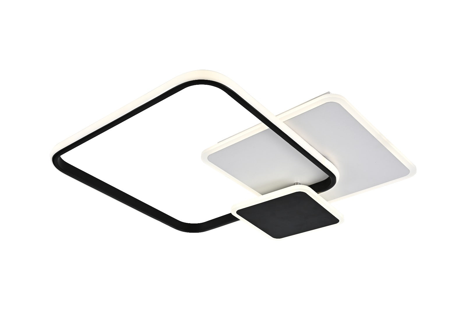 Lustra LED RFAN, Model R9177/3AT, cu Telecomanda, 3 Tipuri de Lumina, Intensitate Reglabila, 65W, Alb/Negru