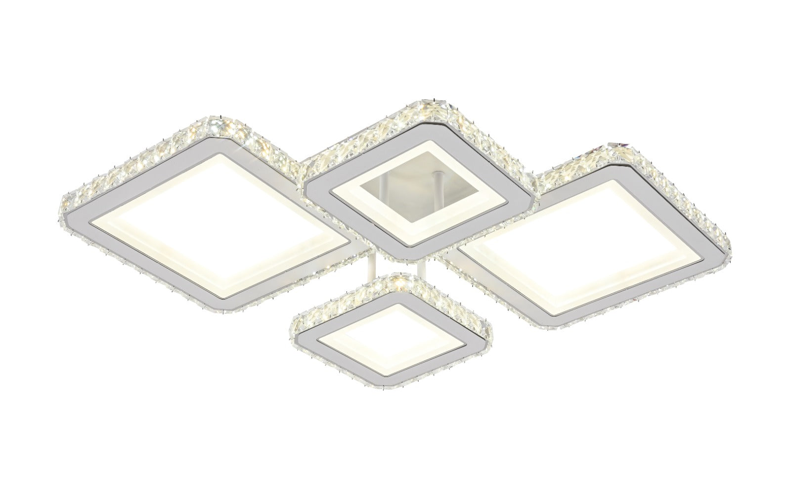 Lustra LED RFAN, Model R9002/2+2, cu Telecomanda, 3 Tipuri de Lumina, Intensitate Reglabila, 160W, Alb