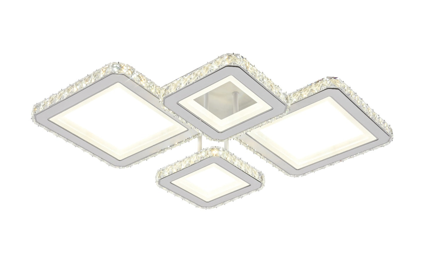 Lustra LED RFAN, Model R9002/2+2, cu Telecomanda, 3 Tipuri de Lumina, Intensitate Reglabila, 160W, Alb