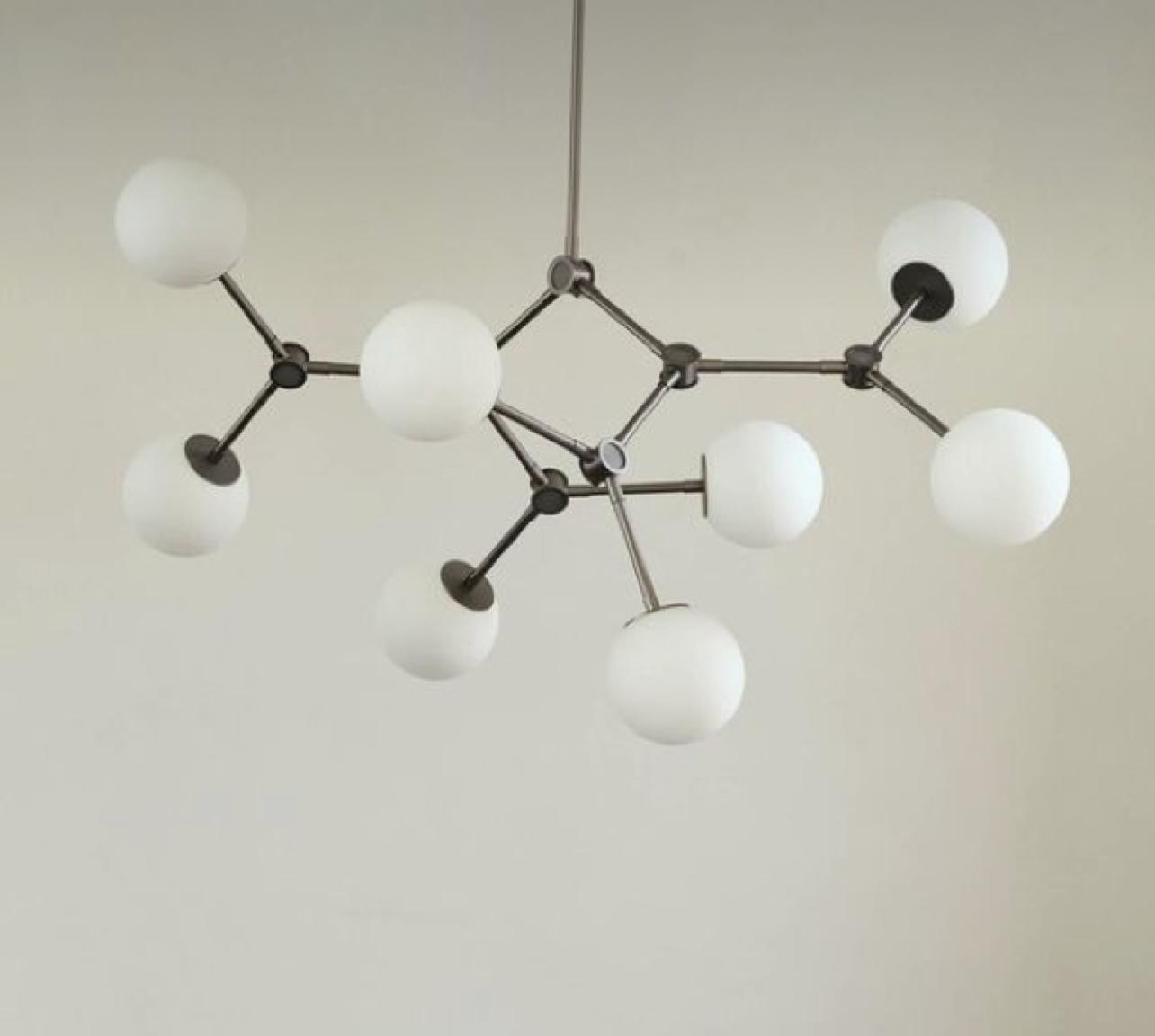 Lustra RFAN, Model 5480/8, Cu 8 Abajururi, 8 x E27, Negru