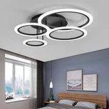 Lustra LED RFAN, Model K001-4, cu Telecomanda, 3 Tipuri de Lumina, Intensitate Reglabila, 118W, Negru