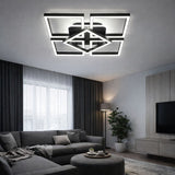 Lustra LED RFAN, Model FX60455/5+1, cu Telecomanda, 3 Tipuri de Lumina, Intensitate Reglabila, 110W, Negru