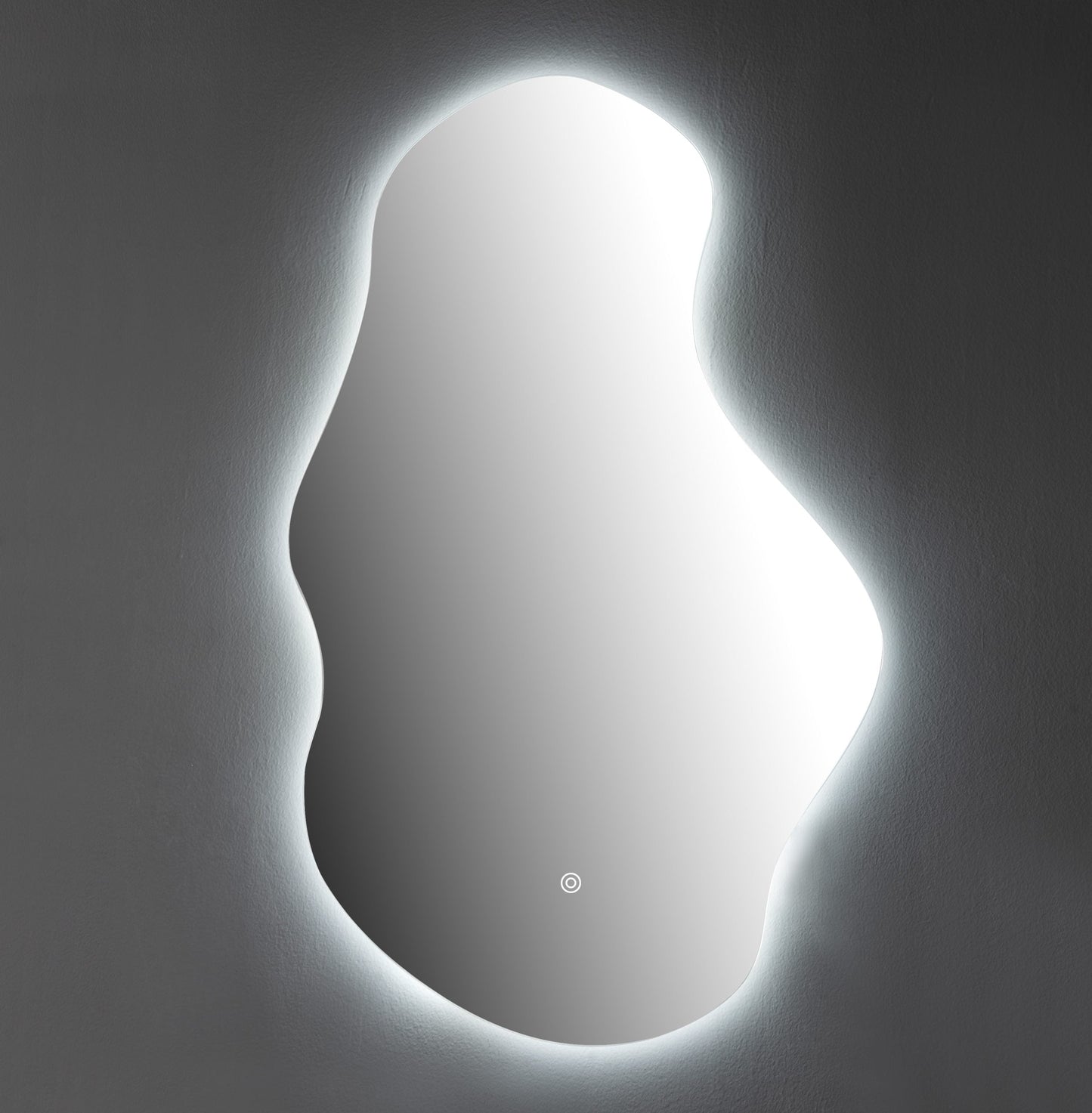 Oglinda LED Asimetrica Premium 65×100 cm, Touch, 3 Tipuri Lumina – Calda, Rece, Naturala