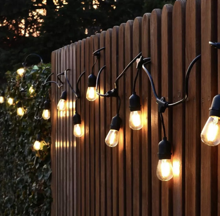 Ghirlanda Luminoasa RFAN, cu Panou Solar, 10 Becuri Incluse, 5m, 10 Fasung E27 , Negru
