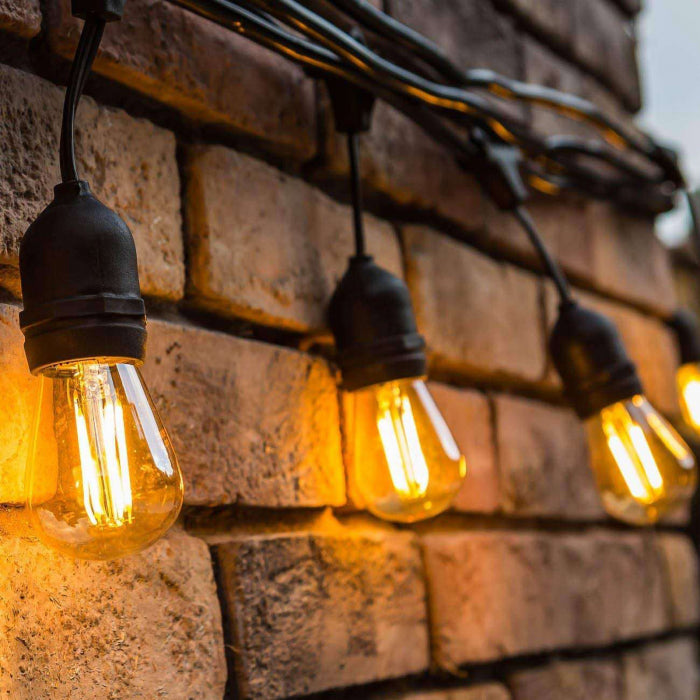 Ghirlanda Luminoasa RFAN, cu Panou Solar, 10 Becuri Incluse, 5m, 10 Fasung E27 , Negru