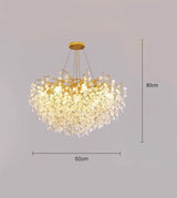 Candelabru RFAN, Model R9103/600, Textura Cristal, Metal, 6 X E14, Auriu