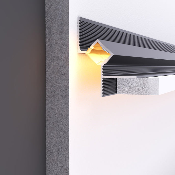 Profil LED Scafa Shadow Gap, 2m, Negru