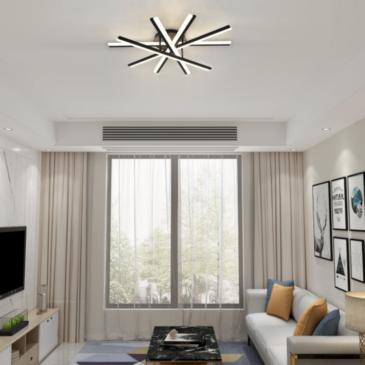 Lustra LED RFAN, Model JX630116-5, cu Telecomanda, 3 Tipuri de Lumina, Intensitate Reglabila, 95W, Negru