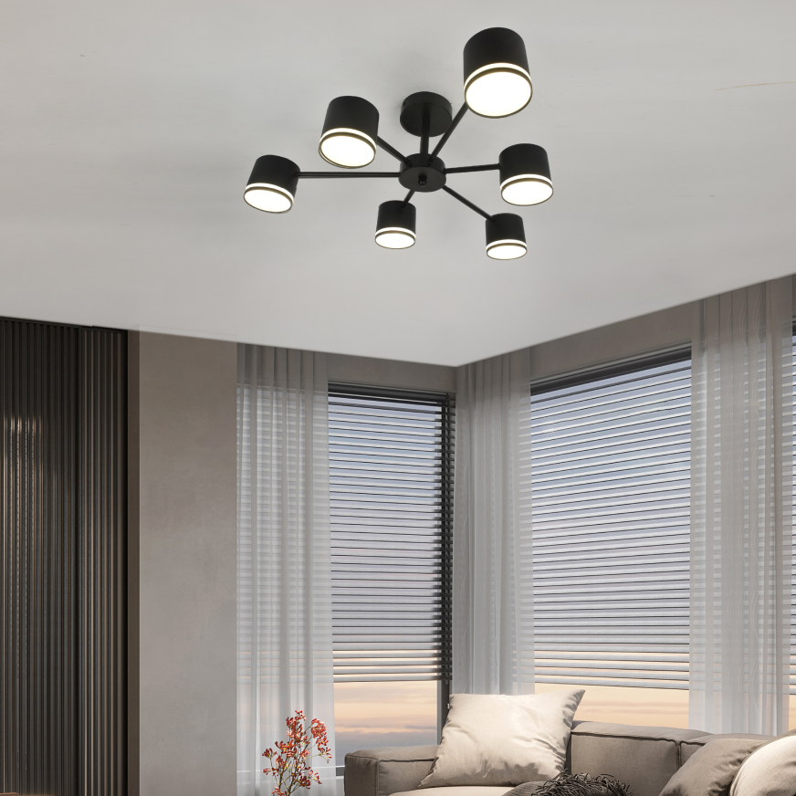 Lustra RFAN, Model DX60350-6, 6 X Soclu GX53, Negru