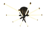 Lustra LED RFAN, Model FD80011/5, cu Telecomanda, 3 Tipuri de Lumina, Intensitate Reglabila, 75W, Negru/Auriu