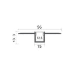 Profil LED Incastrat, Finisaj Glet, Lungime 2m, Latime 1.5 cm