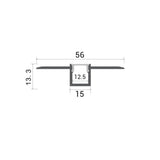 Profil LED Incastrat, Finisaj Glet, Lungime 3m, Latime 1.5 cm