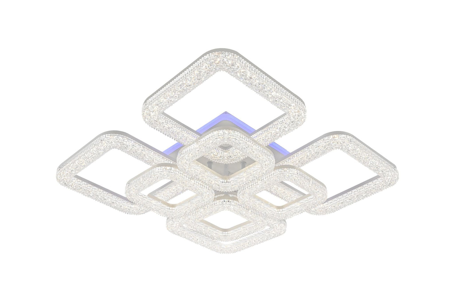 Lustra LED RFAN, Model R9161/4+4C, Cu Telecomanda, 3 Tipuri De Lumina Plus Lumina RGB, Intensitate Reglabila, 137W, Alb