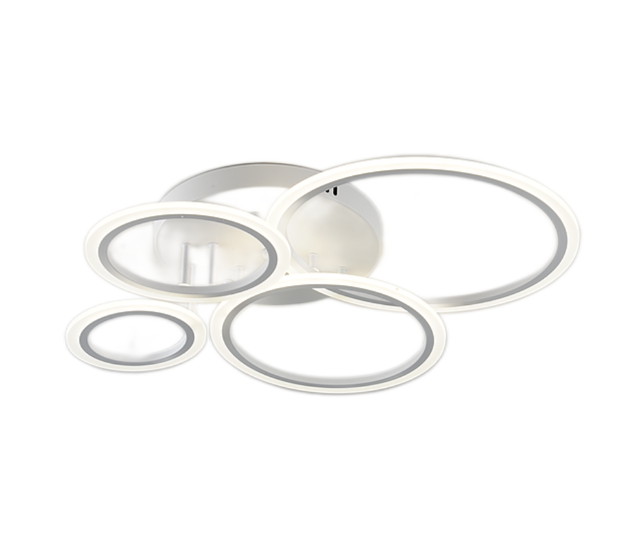 Lustra LED RFAN, Model K001-4, cu Telecomanda, 3 Tipuri de Lumina, Intensitate Reglabila, 118W, Alb