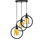 Pendul RFAN, Model 7438-3, cu Abajur, 3 x E27, Inaltime Reglabila, Negru
