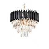 Candelabru RFAN, Model S89001/400, Textura Cristal, Metal, 4 X E27, Negru/Auriu