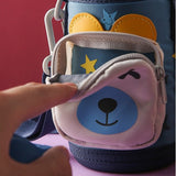 Termos Copii Cu Husa, Pai si Cana, BeddyBear, Urs, 630 ml, Bleu