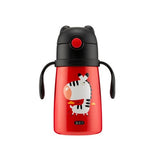 Termos Copii Cu Manere Si Pai, Zebra, 320 ml, Rosu