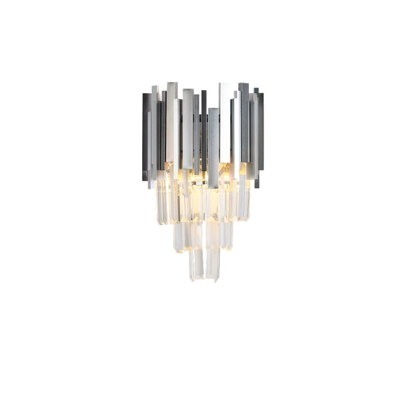 Aplica RFAN, Model WL339/2W, Textura Cristal, Metal, 2 X E14, Argintiu