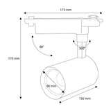 Proiector LED RFAN, Model B72 WH, 30W, 6000K Lumina Rece, 3420lm, Directionabil pe Sina Monofazata, Alb