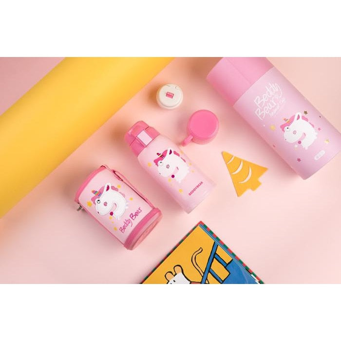 Termos Copii Cu Husa, Pai si Cana, BeddyBear, Unicorn, 600 ml, Roz