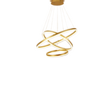 Lustra LED Tip Pendul RFAN, Model F203/3, cu Telecomanda, 3 Tipuri de Lumina, Inaltime Reglabila, 160W, Auriu
