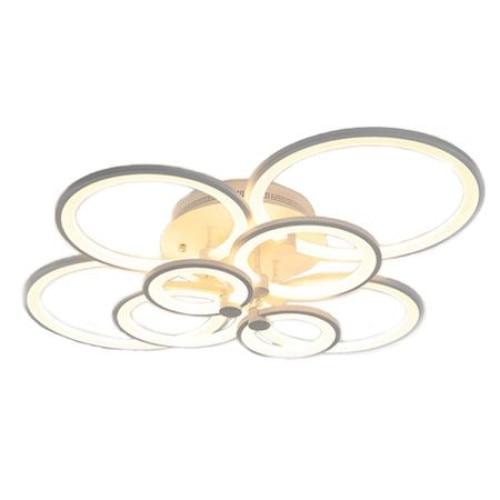 Lustra LED RFAN, Model K001-8, cu Telecomanda, 3 Tipuri de Lumina, Intensitate Reglabila, 208W, Alb