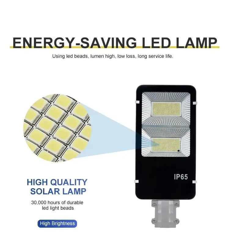 Proiector LED Stradal, Rezistent la Apa IP65, cu Panou Solar, 100W, cu Telecomanda