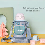 Termos Copii Cu Husa, Pai si Cana, BeddyBear, Crocodil, 630 ml, Bleu