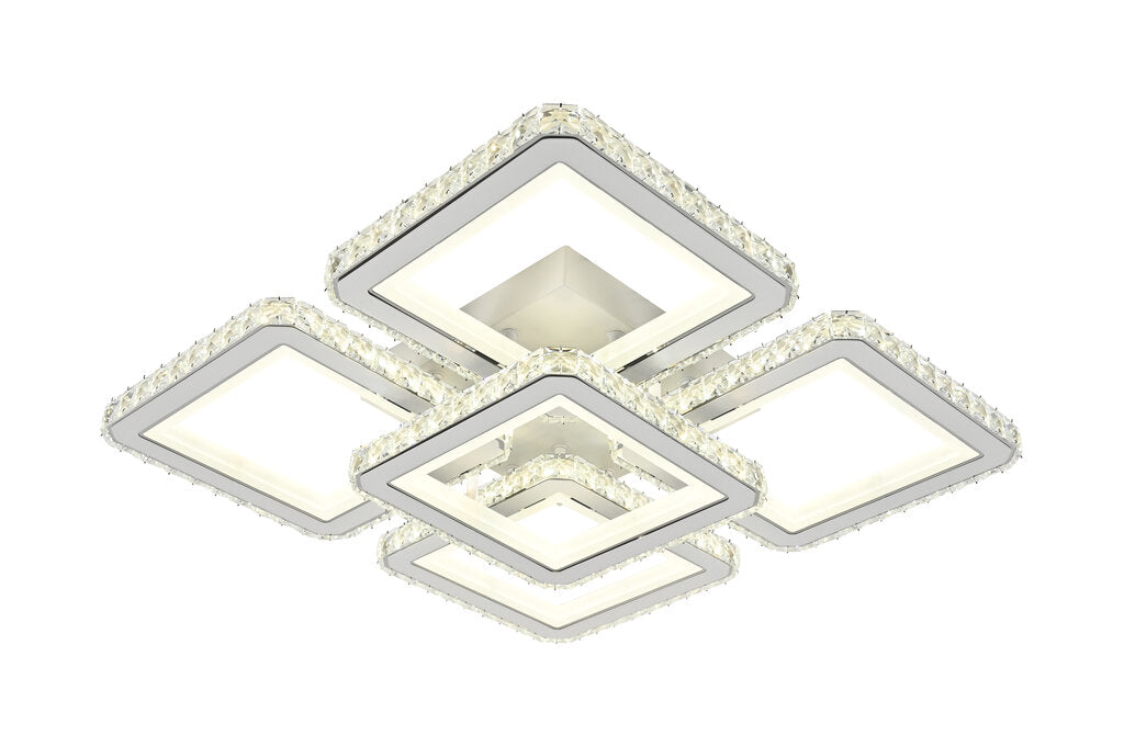 Lustra LED RFAN, Model R9004/4+1, cu Telecomanda, 3 Tipuri de Lumina, Intensitate Reglabila, 240W, Alb